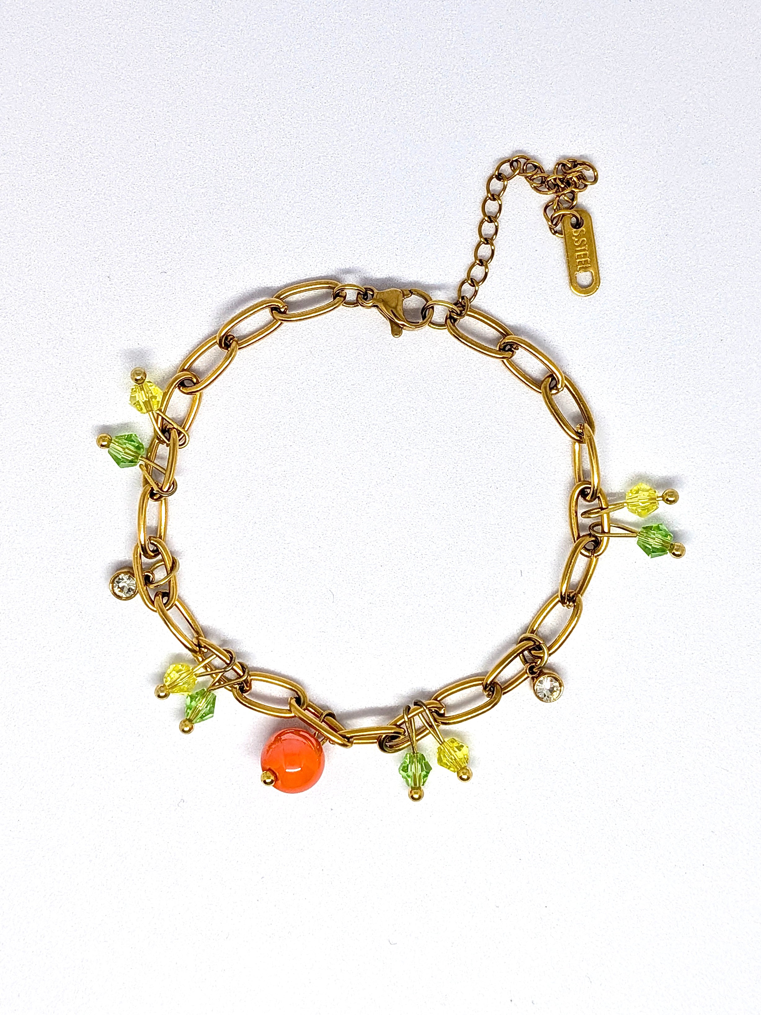 Glass tangerine bracelet