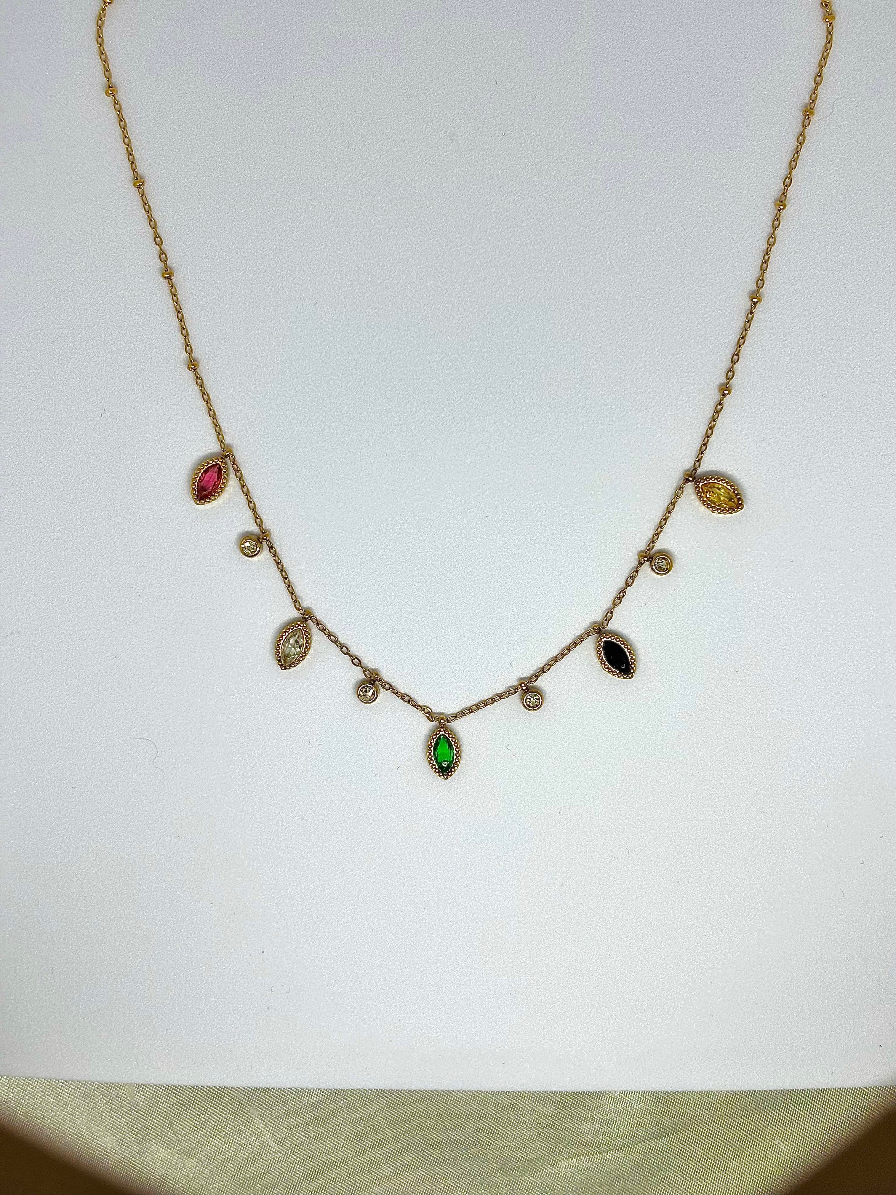 Droplets charmed necklace