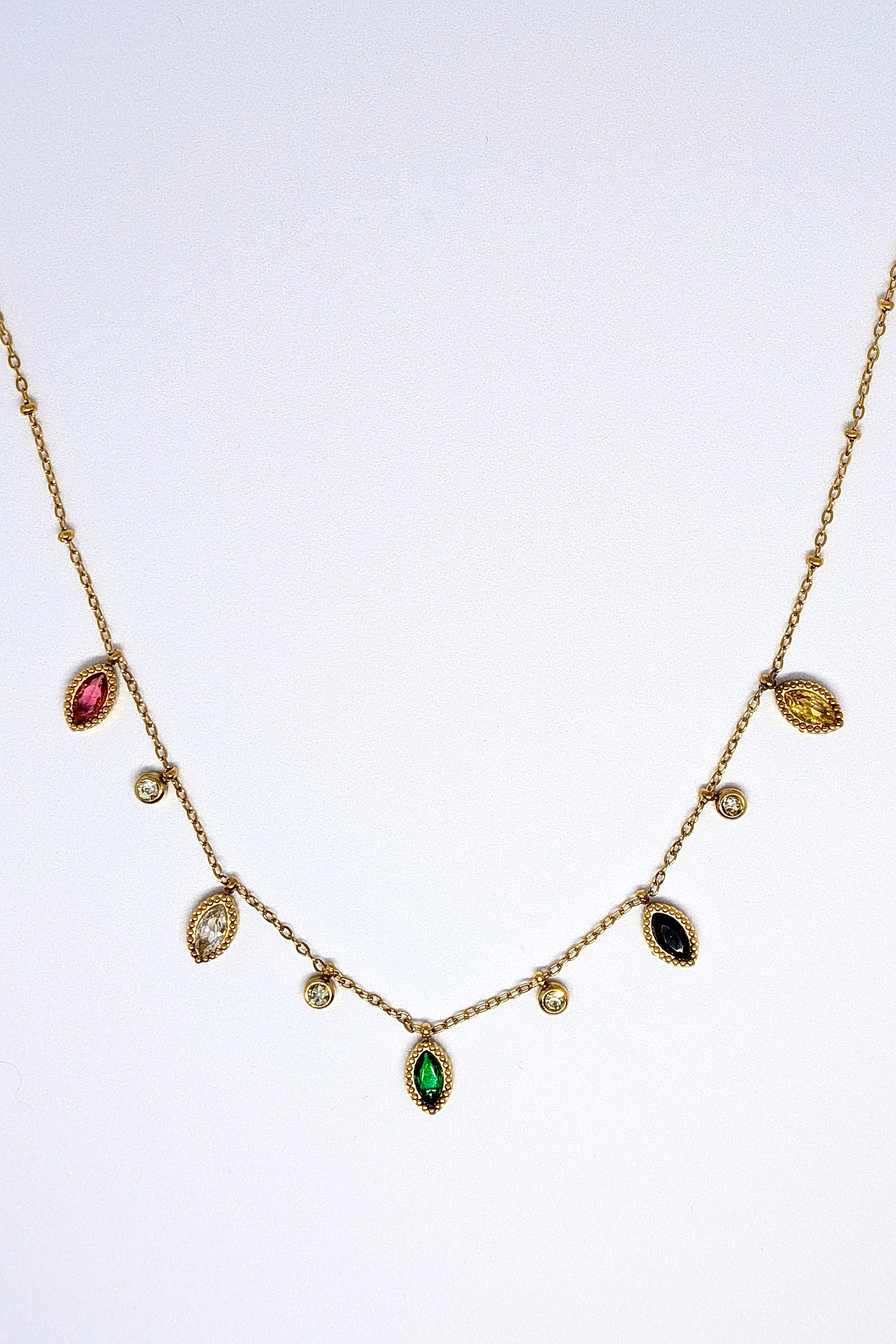 Droplets charmed necklace