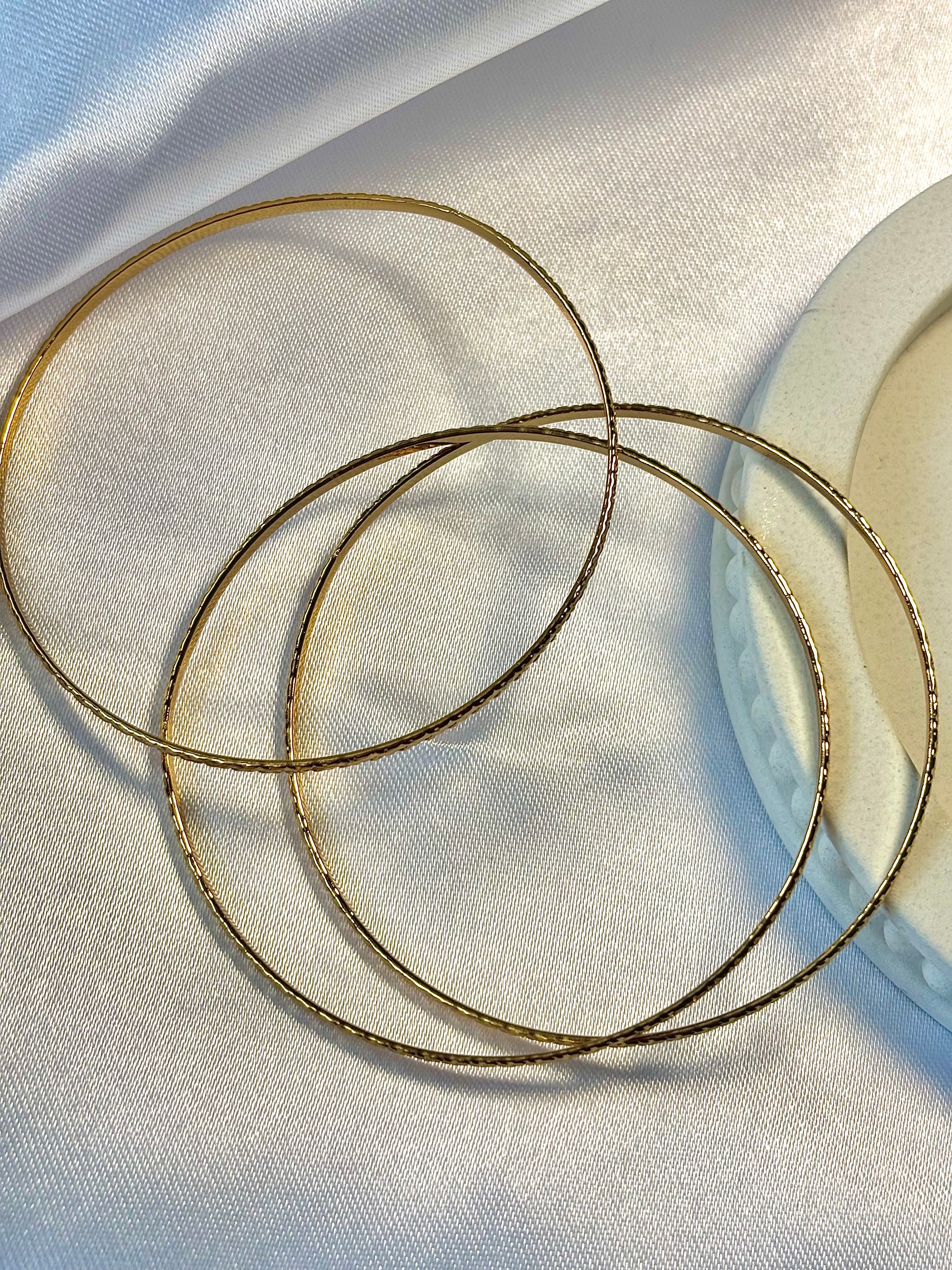 Textured bangles set of 3
