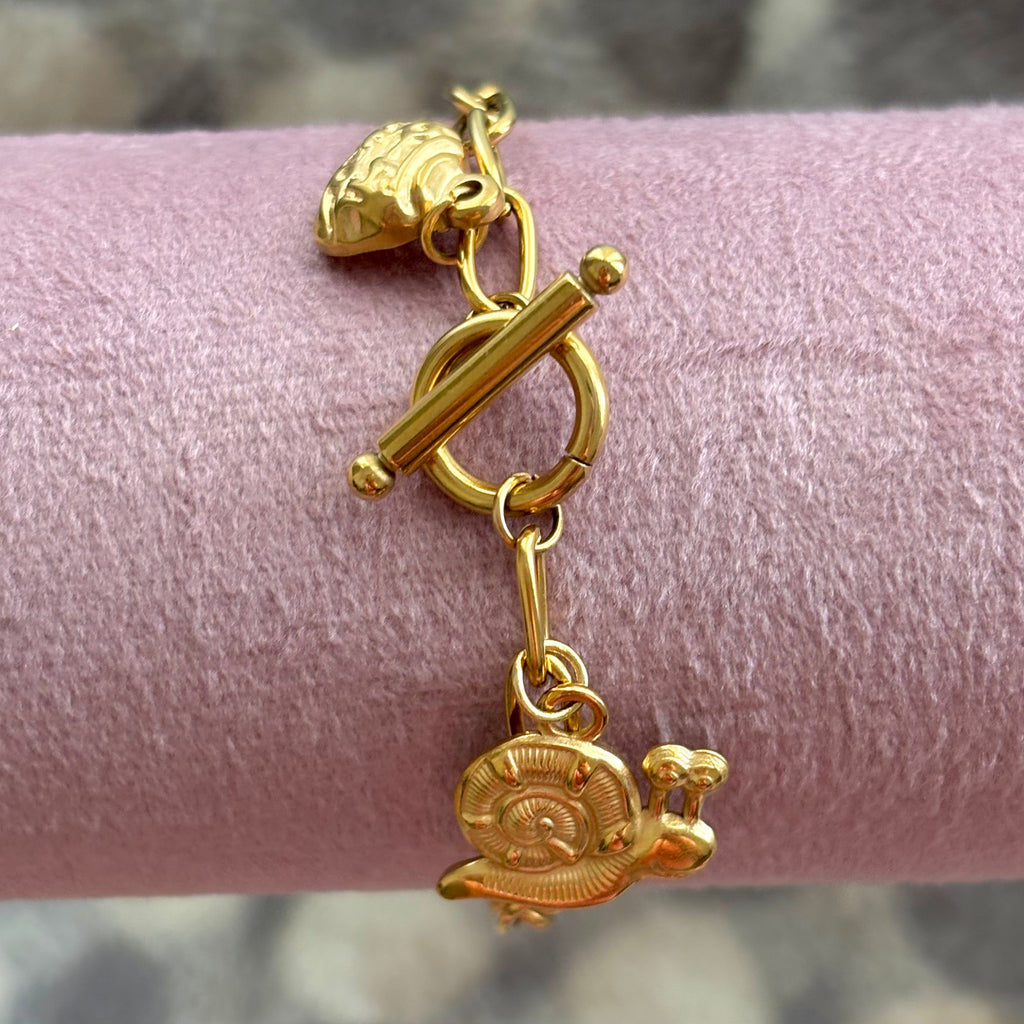 Snail and shell bracelet