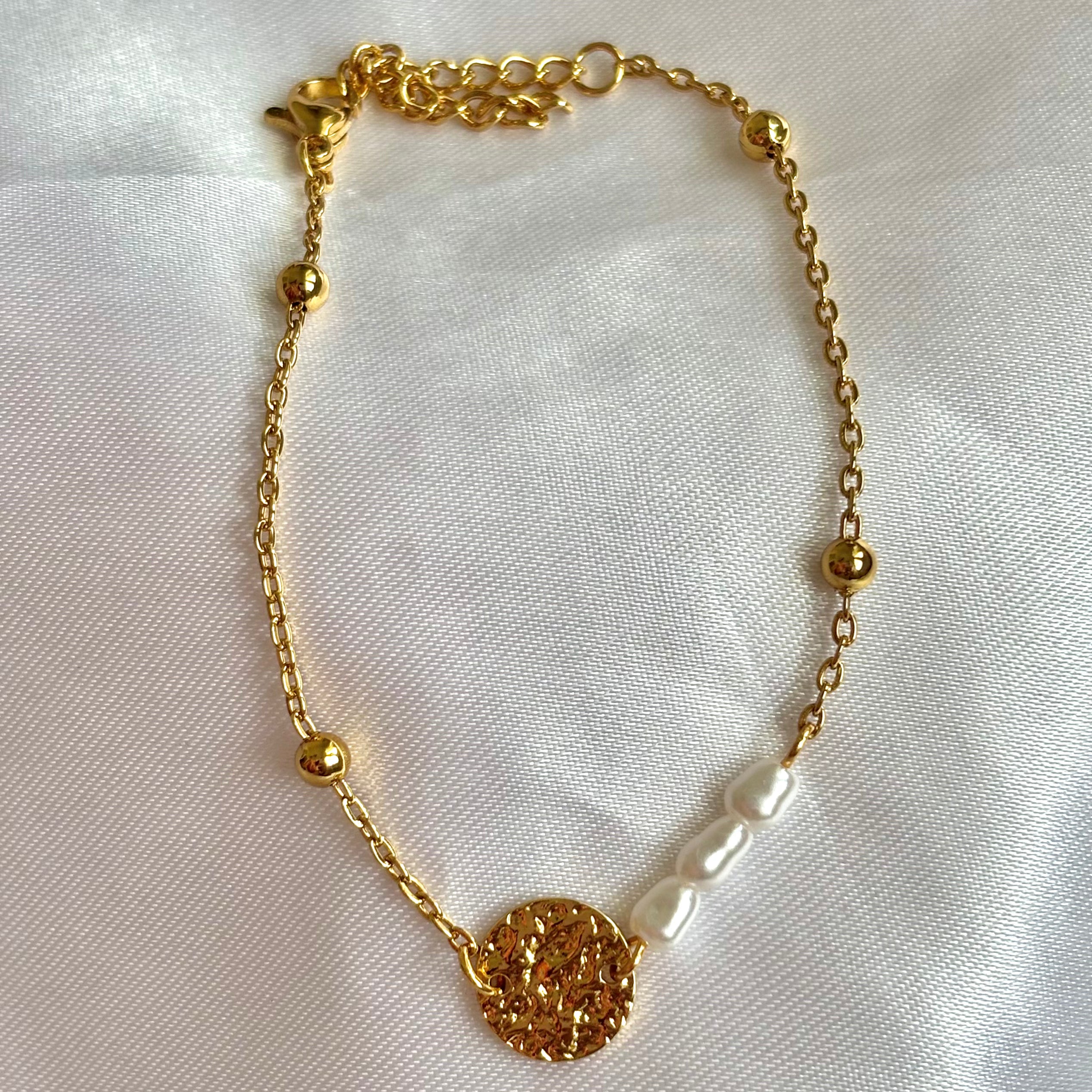 Coin beads chain bracelet