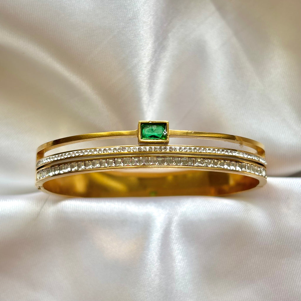Double layer emerald bracelet