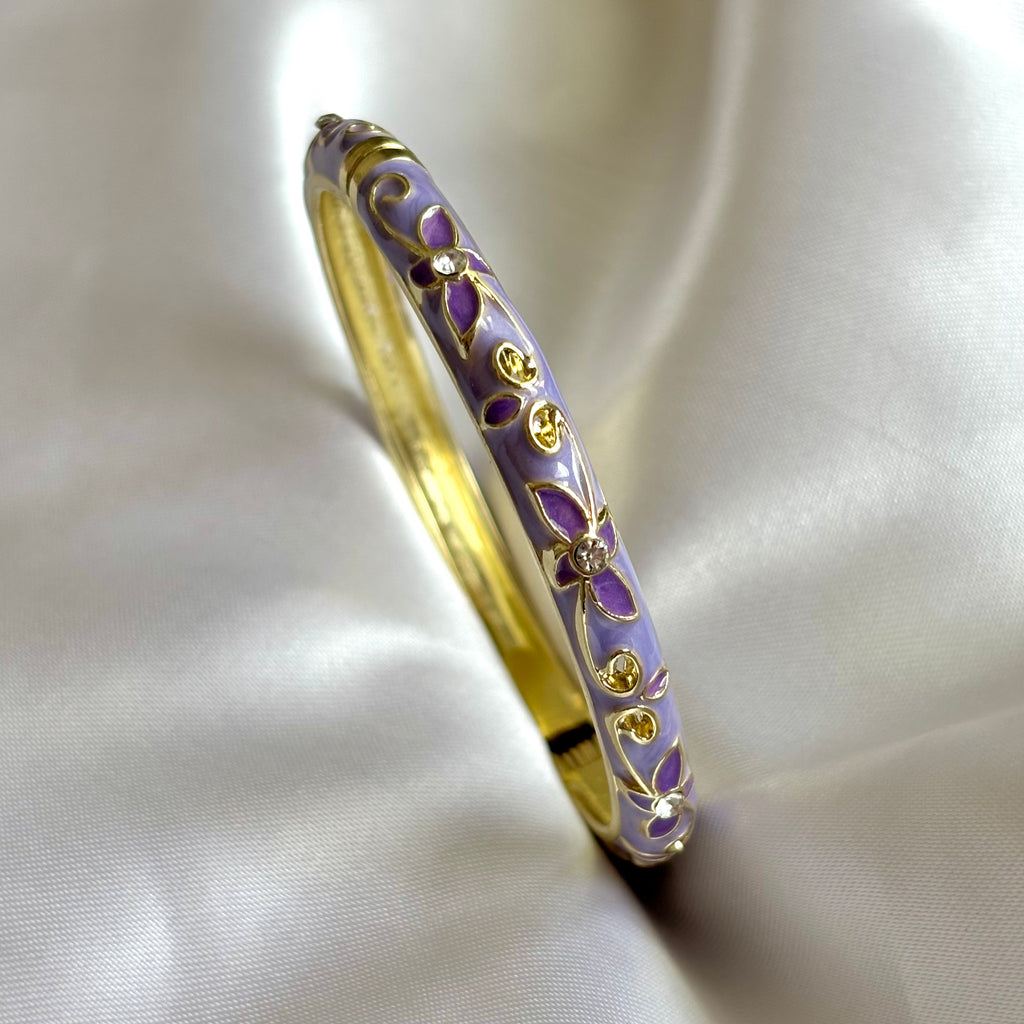 lavender floral enamel kada