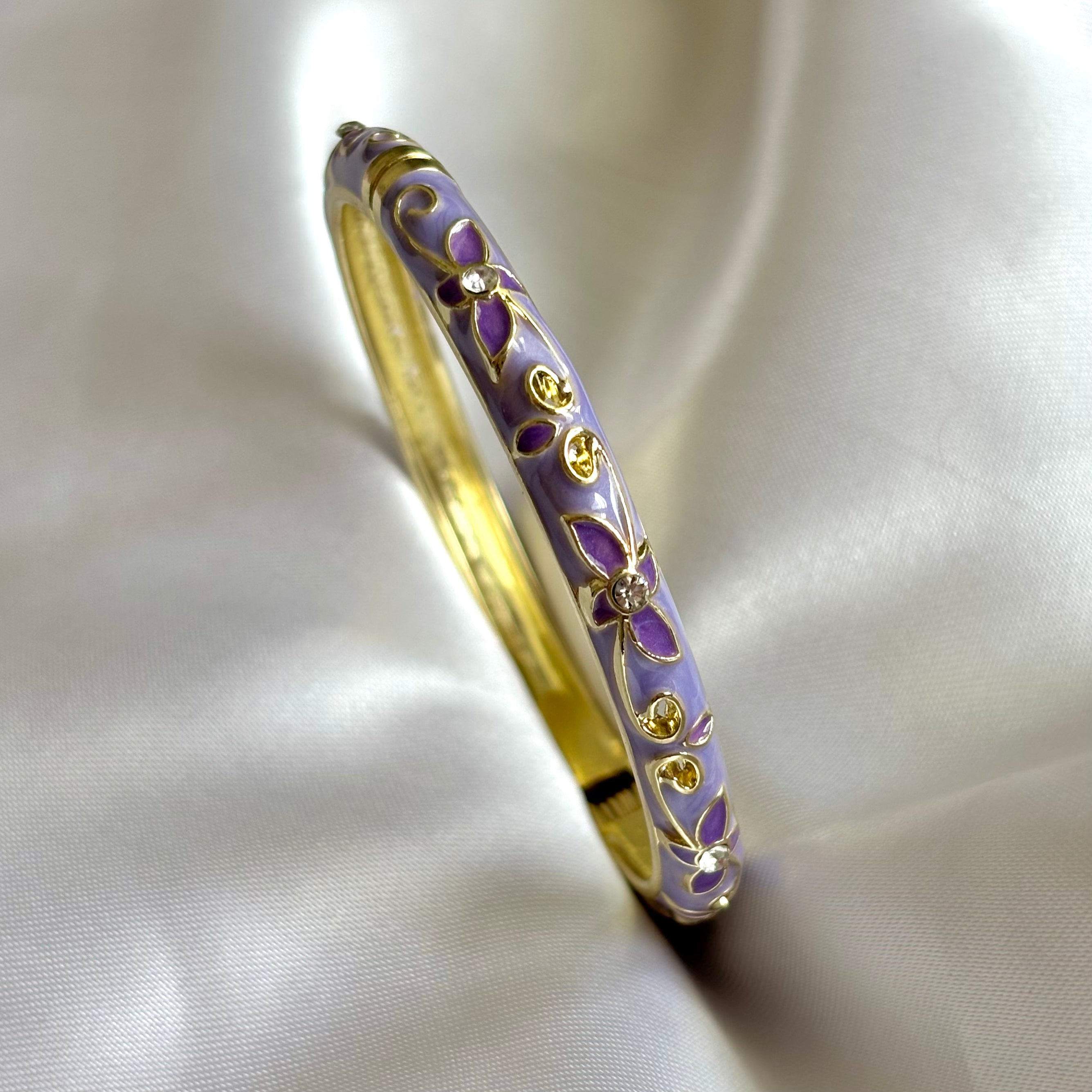 lavender floral enamel kada