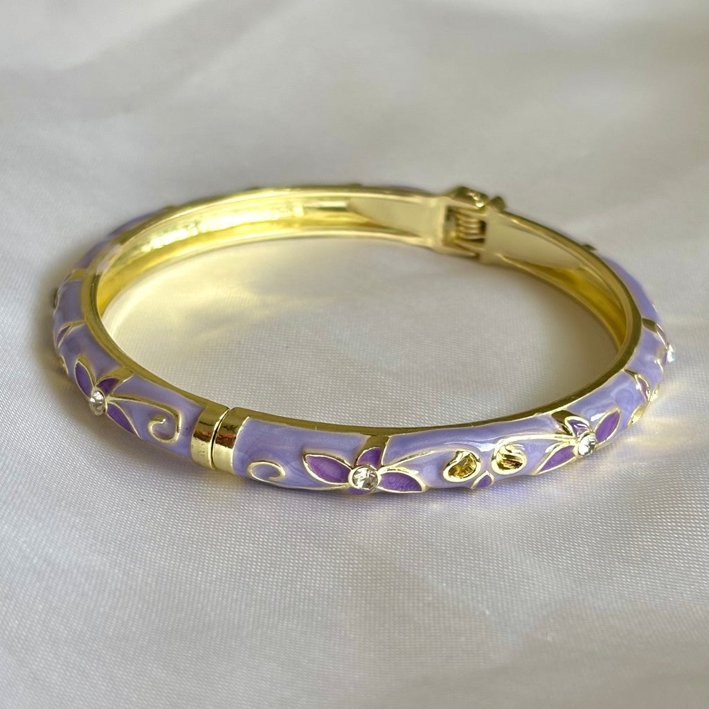 lavender floral enamel kada