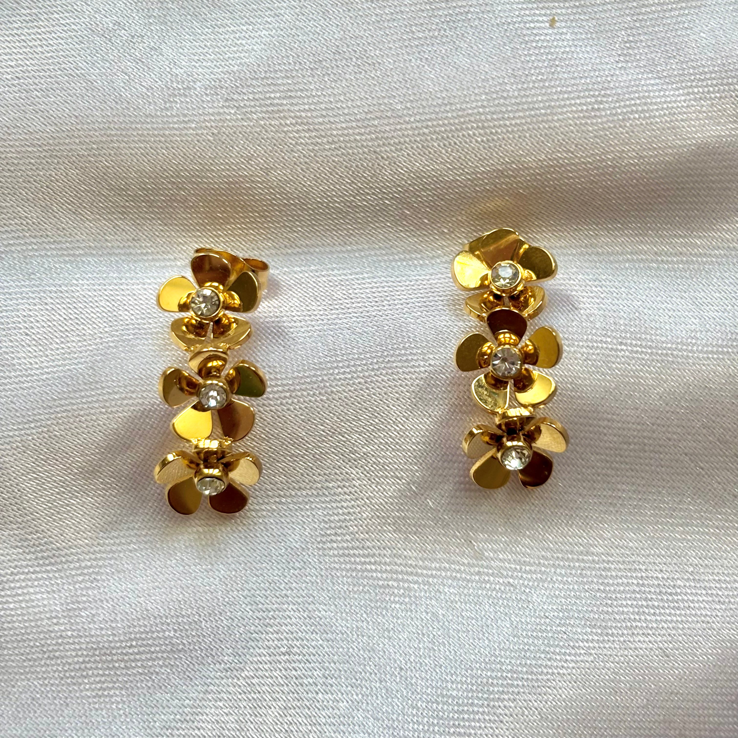 Floral band earrings