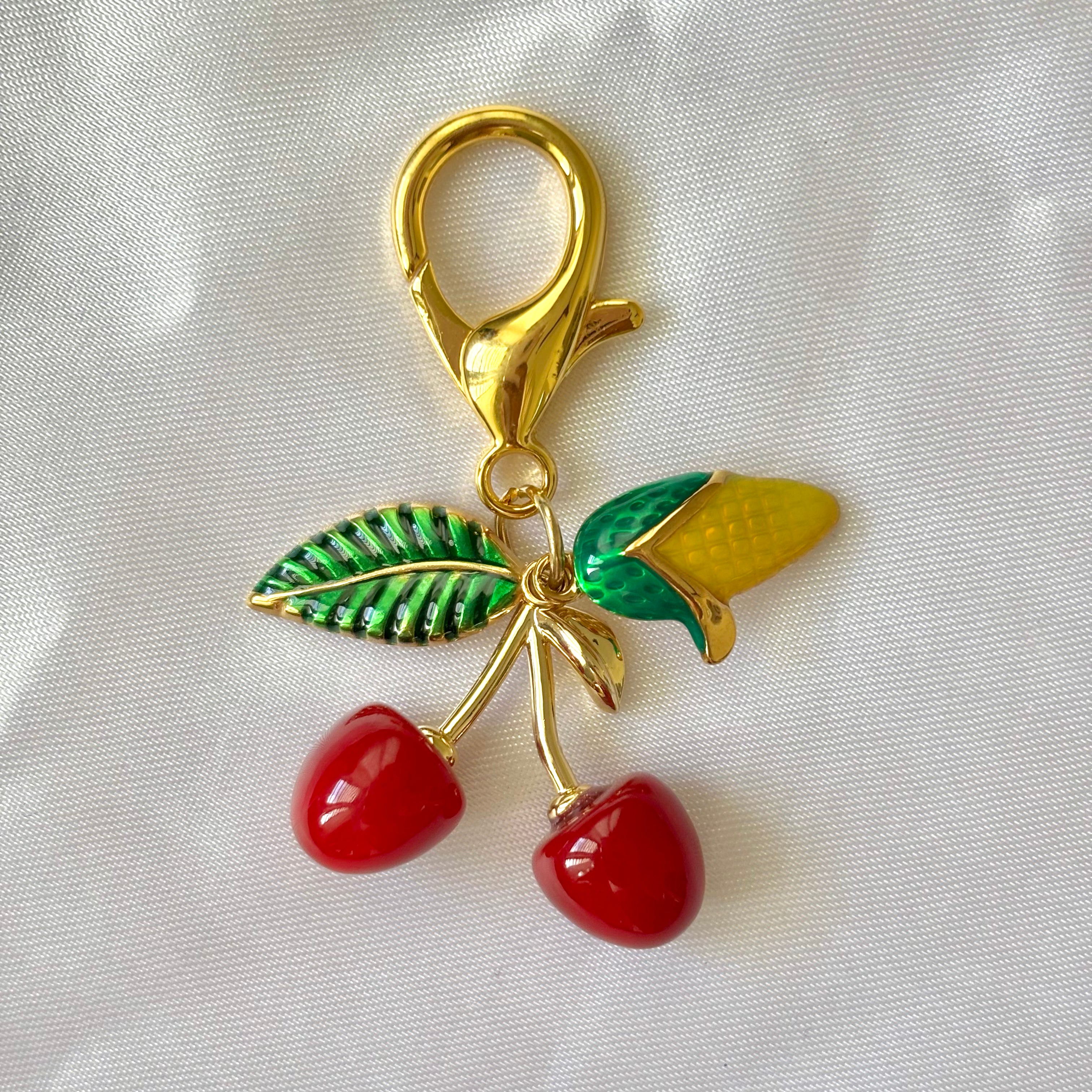 Cherry corn keychain