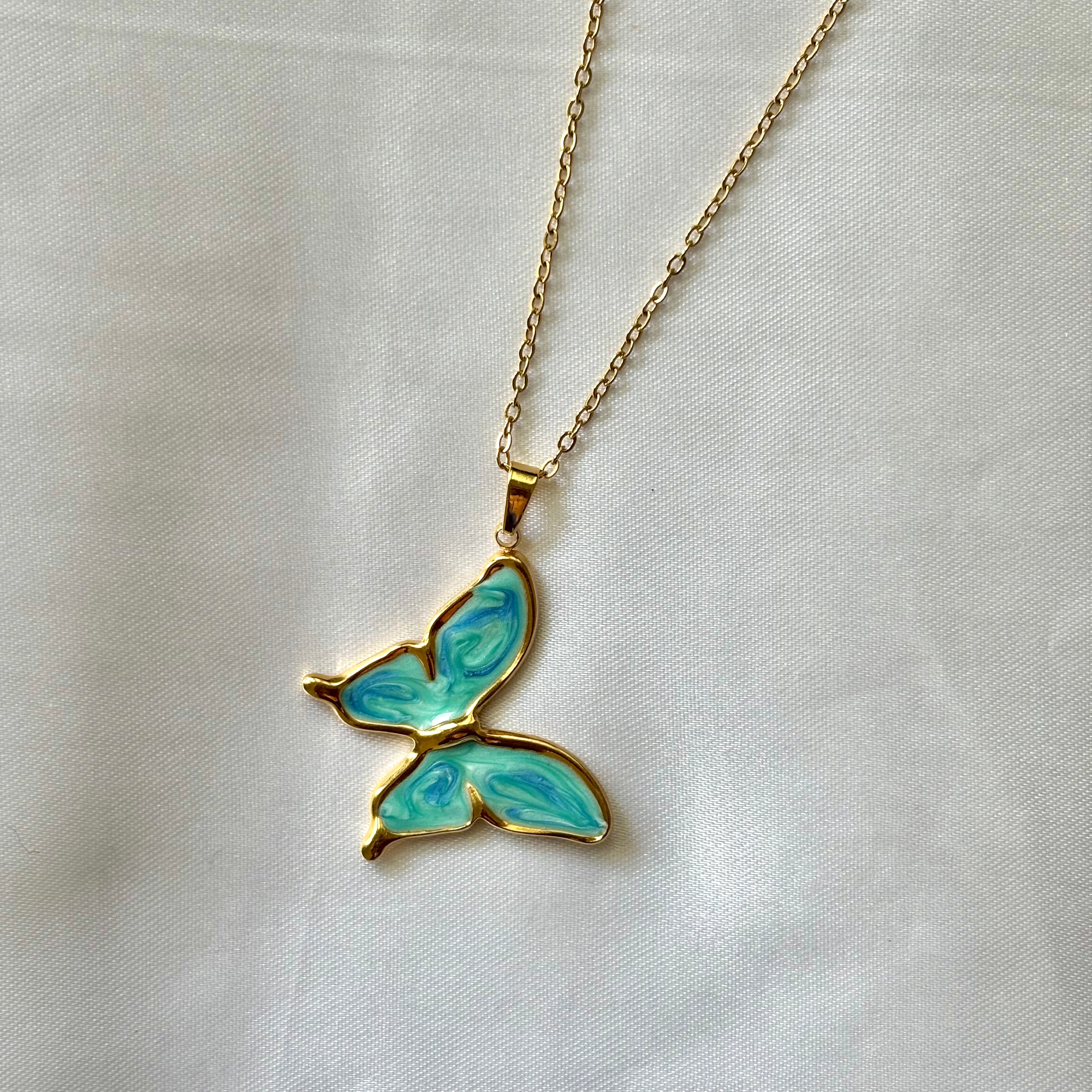 Blue butterfly pendant